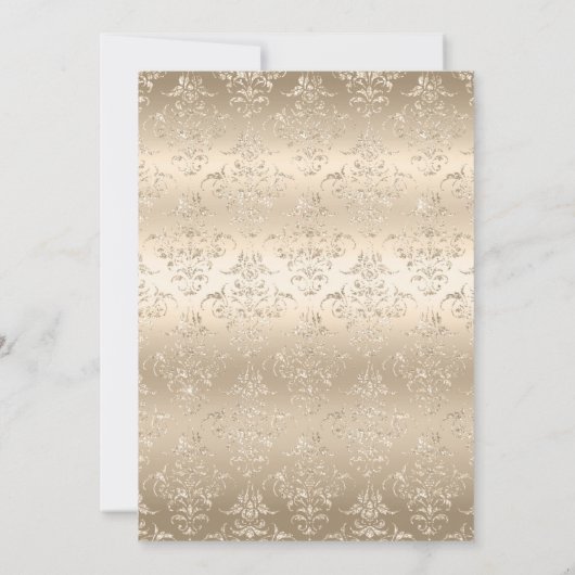 Elegante gouden damast 40e huwelijksjubileum foto kaart (Achterkant)