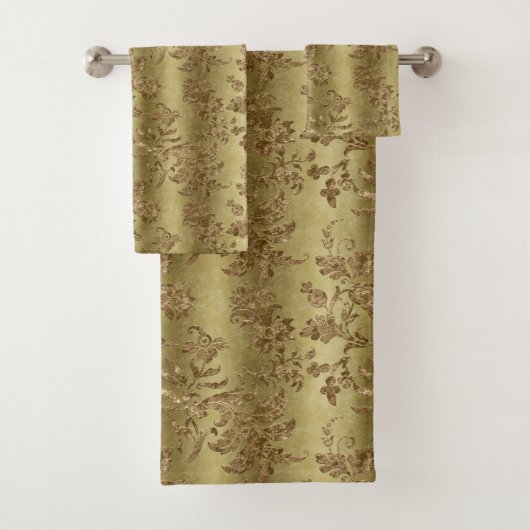 Elegante gouden damast badkamer bad handdoek (Insitu)