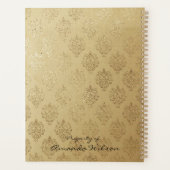Elegante gouden damast en faux glitter planner (Achterkant)