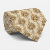 Elegante gouden damast heren stropdas (Opgerold)