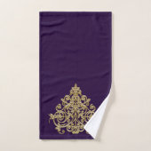 Elegante  gouden damast Paarse Bad Handdoek (Handdoek)