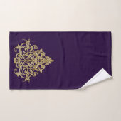 Elegante  gouden damast Paarse Bad Handdoek (Handdoek)