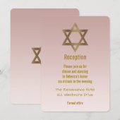 Elegante Gouden Davidster Bat Mitzvah-receptie Kaart (Voorkant / Achterkant)