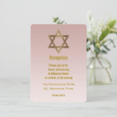Elegante Gouden Davidster Bat Mitzvah-receptie Kaart (Staand voorkant)