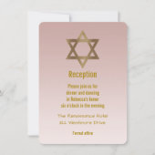 Elegante Gouden Davidster Bat Mitzvah-receptie Kaart (Voorkant)