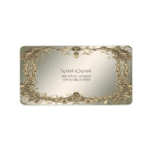 Elegante gouden decoratieve adreslabel etiket (Voorkant)