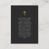 Elegante gouden decoratieve begrafenisgebed Kaart Plaatskaartje (Achterkant)