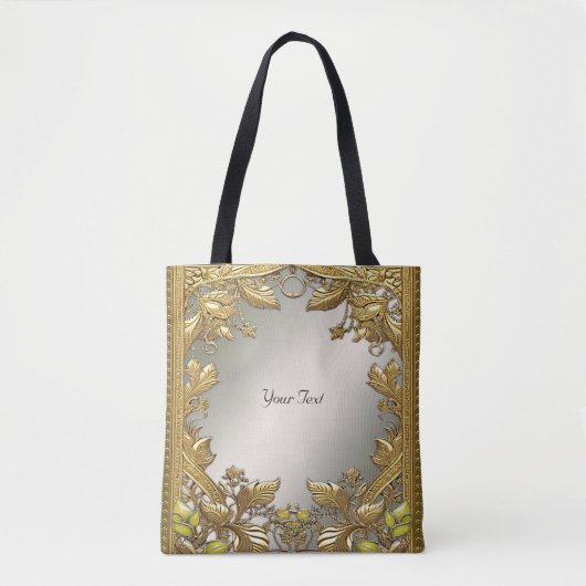 Elegante gouden decoratieve bloem tas (Voorkant)