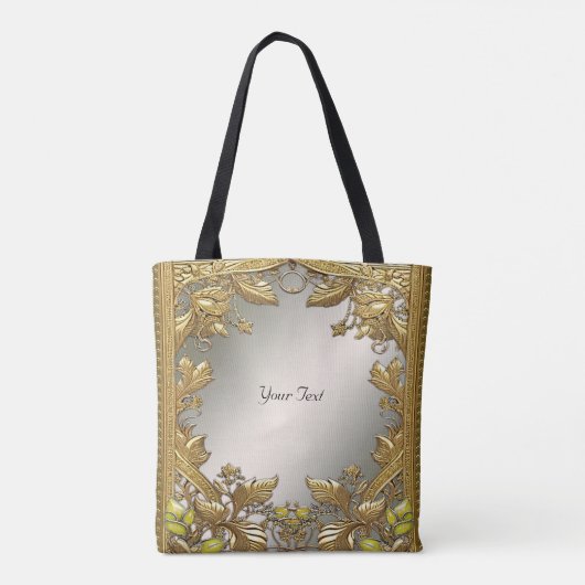 Elegante gouden decoratieve bloem tas (Achterkant)