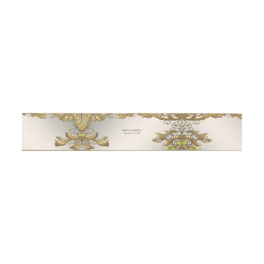 Elegante gouden decoratieve bloem uitnodigingen wikkel (Vlak)