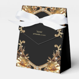 Elegante gouden decoratieve bloemen favorietendoos bedankdoosjes