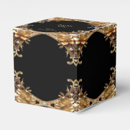 Elegante gouden decoratieve bloemen favorietendoos bedankdoosjes