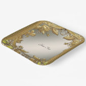 Elegante gouden decoratieve bloemen papieren bord (Gebogen)