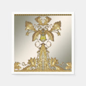 Elegante gouden decoratieve bloemen servetten (Voorkant)
