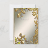 Elegante gouden decoratieve bloemenbedankkaart bedankkaart (Achterkant)