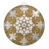 Elegante gouden decoratieve bloemendartbord dartbord (Voorkant)