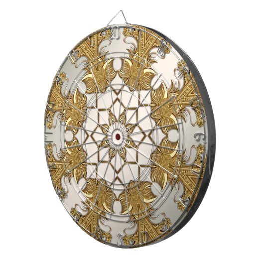 Elegante gouden decoratieve bloemendartbord dartbord (Voorkant Rechts)