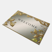 Elegante gouden decoratieve bloemendeurmat deurmat (Schuin)