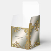 Elegante gouden decoratieve bloemengunstbox bedankdoosjes (Geopend)