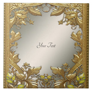 Elegante gouden decoratieve bloemenkeramische Tege Tegeltje