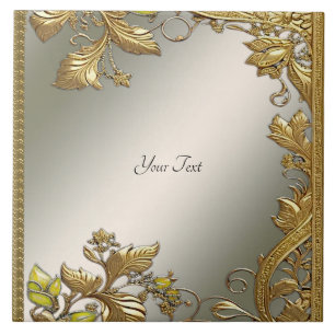 Elegante gouden decoratieve bloemenkeramische Tege Tegeltje