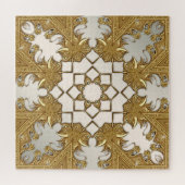 Elegante gouden decoratieve bloemenlegpuzzel legpuzzel (Horizontaal)