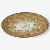 Elegante gouden decoratieve bloemenpapier Bord (Gekanteld)