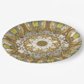 Elegante gouden decoratieve bloemenpapier Bord (Gekanteld)