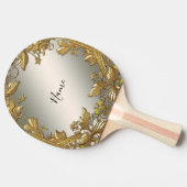 Elegante gouden decoratieve bloemenpong paddle tafeltennisbatje (Zijkant)