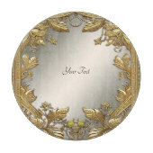 Elegante gouden decoratieve bloemensnijplank snijplank (Voorkant)