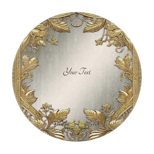 Elegante gouden decoratieve bloemensnijplank snijplank (Voorkant)