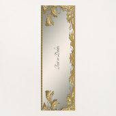Elegante gouden decoratieve bloemenyoga mat (Voorkant)