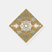 Elegante gouden decoratieve bloemetjes servetten (Hoek)