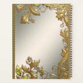 Elegante gouden decoratieve bloemplanner planner (Achterkant)