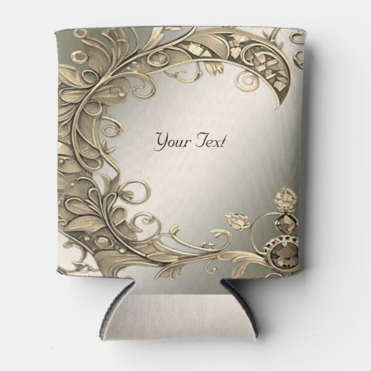 Elegante gouden decoratieve bruiloft gunst Koelbox Blikjeskoeler (Voorkant)