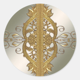 Elegante gouden decoratieve zegel bruiloft Sticker