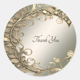 Elegante gouden decoratieve zegel bruiloft Sticker