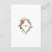 Elegante gouden dennen bessen kerst bruiloft informatiekaartje (Achterkant)