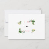 Elegante gouden dennen bessen kerstballen bruiloft save the date (Achterkant)