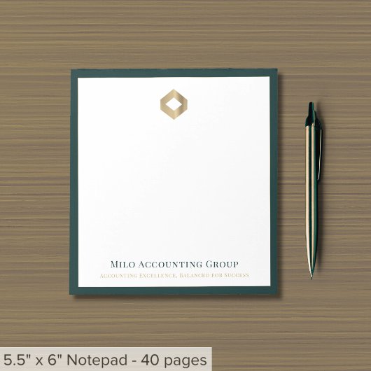 Elegante gouden diamant Logo Notitieblok
