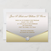 Elegante gouden diamant werveling bruiloft uitnodi kaart (Achterkant)