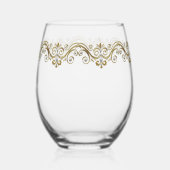 Elegante gouden diamant wijnglas zonder voet (Achterkant)