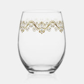 Elegante gouden diamant wijnglas zonder voet (Links)