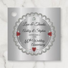 Elegante gouden diamanten 40e bruiloft Jubileum Bedankjes Labels