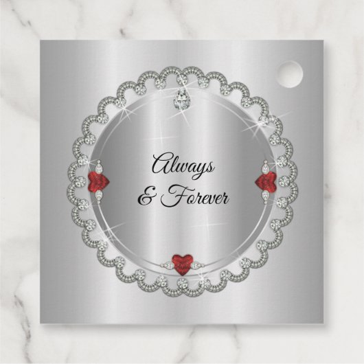 Elegante gouden diamanten 40e bruiloft Jubileum Bedankjes Labels (Achterkant)