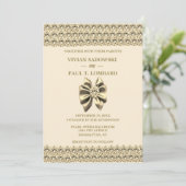 Elegante gouden diamanten champagne bruiloft kaart (Staand voorkant)