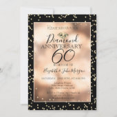 Elegante gouden diamanten, Confetti Huwelijksjubil Kaart (Voorkant)