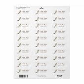 Elegante, gouden diamanten hoge hakken adreslabel etiket (Full Sheet)