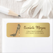 Elegante gouden diamanten hoge hakken etiket (Insitu)