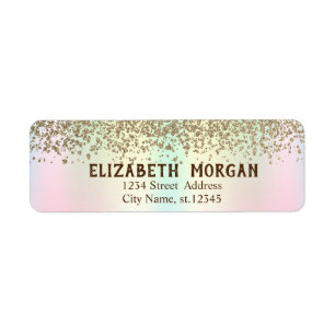 Elegante Gouden Diamanten Holografisch Etiket